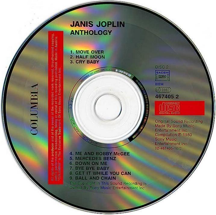 Janis Joplin 1980 Anthology 2CD Janis Joplin 1980 Anthology 2CD