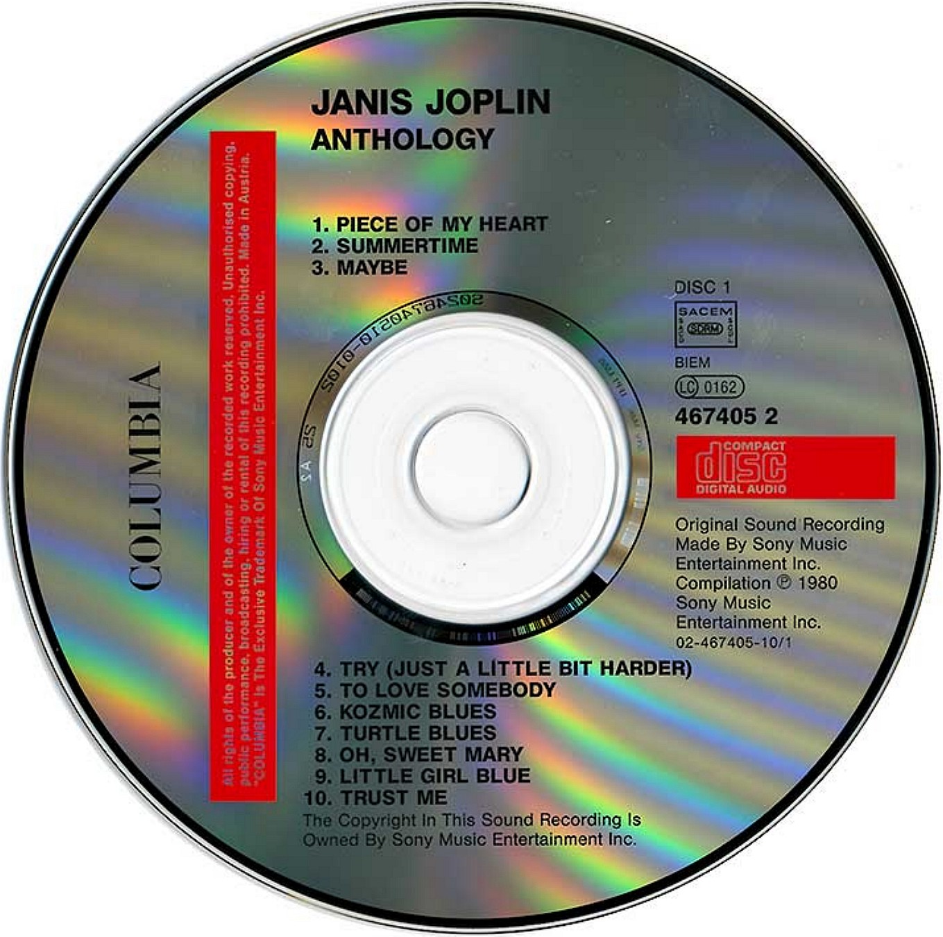 Janis Joplin 1980 Anthology 2CD Janis Joplin 1980 Anthology 2CD