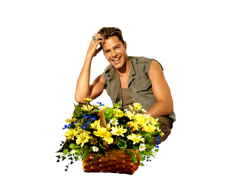 Картинка мужчина дарящего цветы