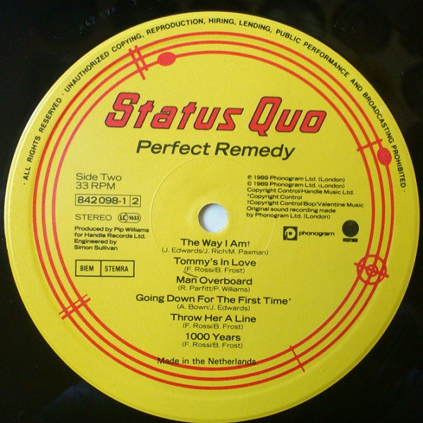 Музыка статус слушать. Status Quo perfect Remedy 1989. Status Quo Quo 1974. Status Quo perfect Remedy. Status Quo little Dreamer 1989.