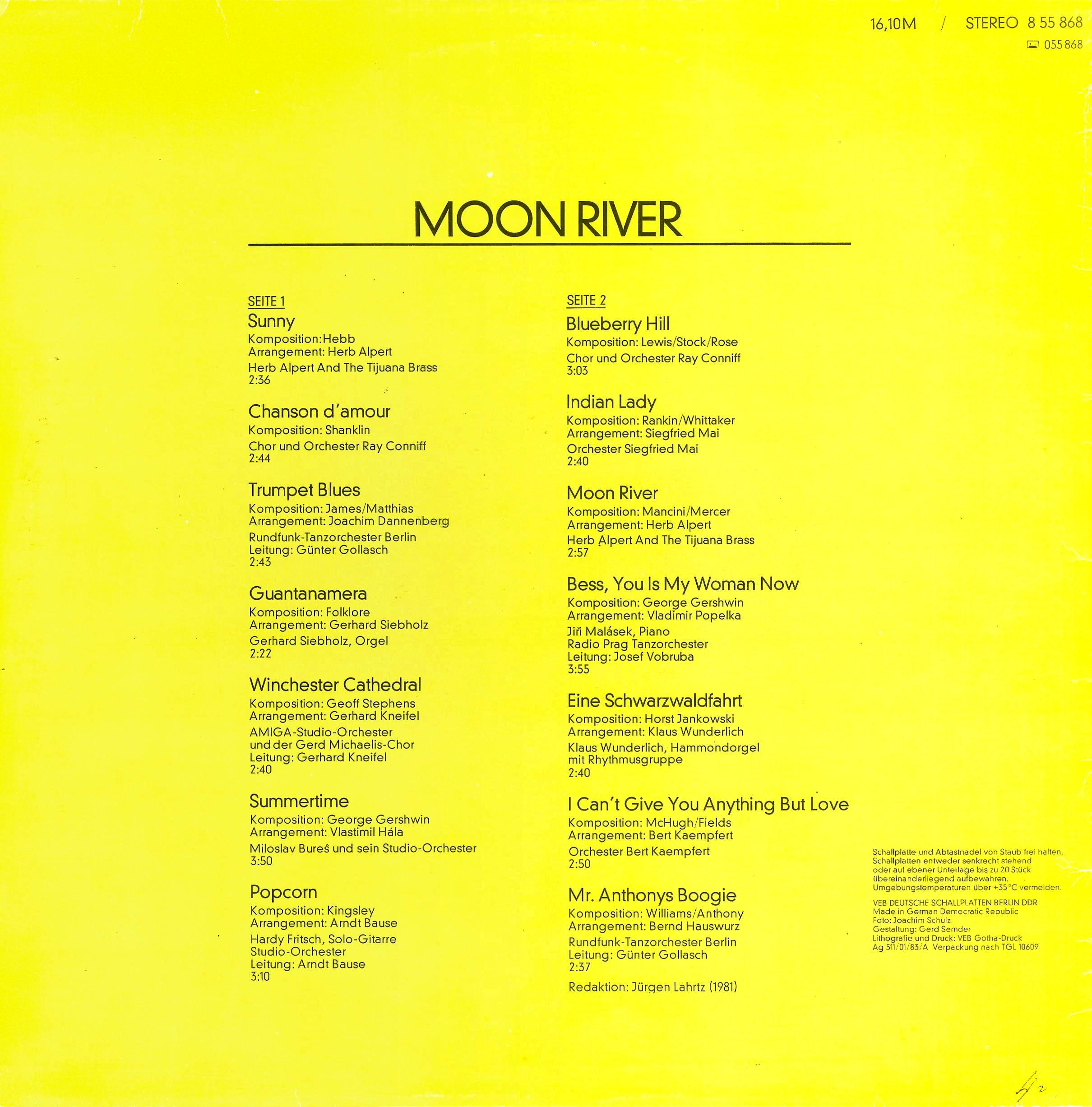 Песня луна на русском языке. Moon River (amiga) виниловая пластинка. Moon River слова. Moon River текст песни. Лунная река слова.